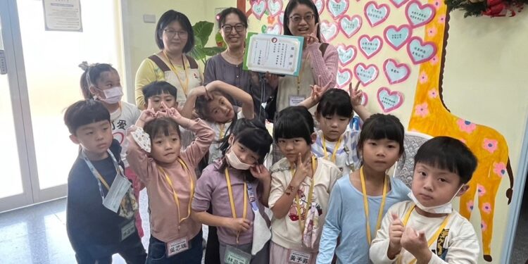 育达科技大学附设广秀森林幼儿园近日举办传递温暖捐助苗栗圣方济育幼院爱心活动